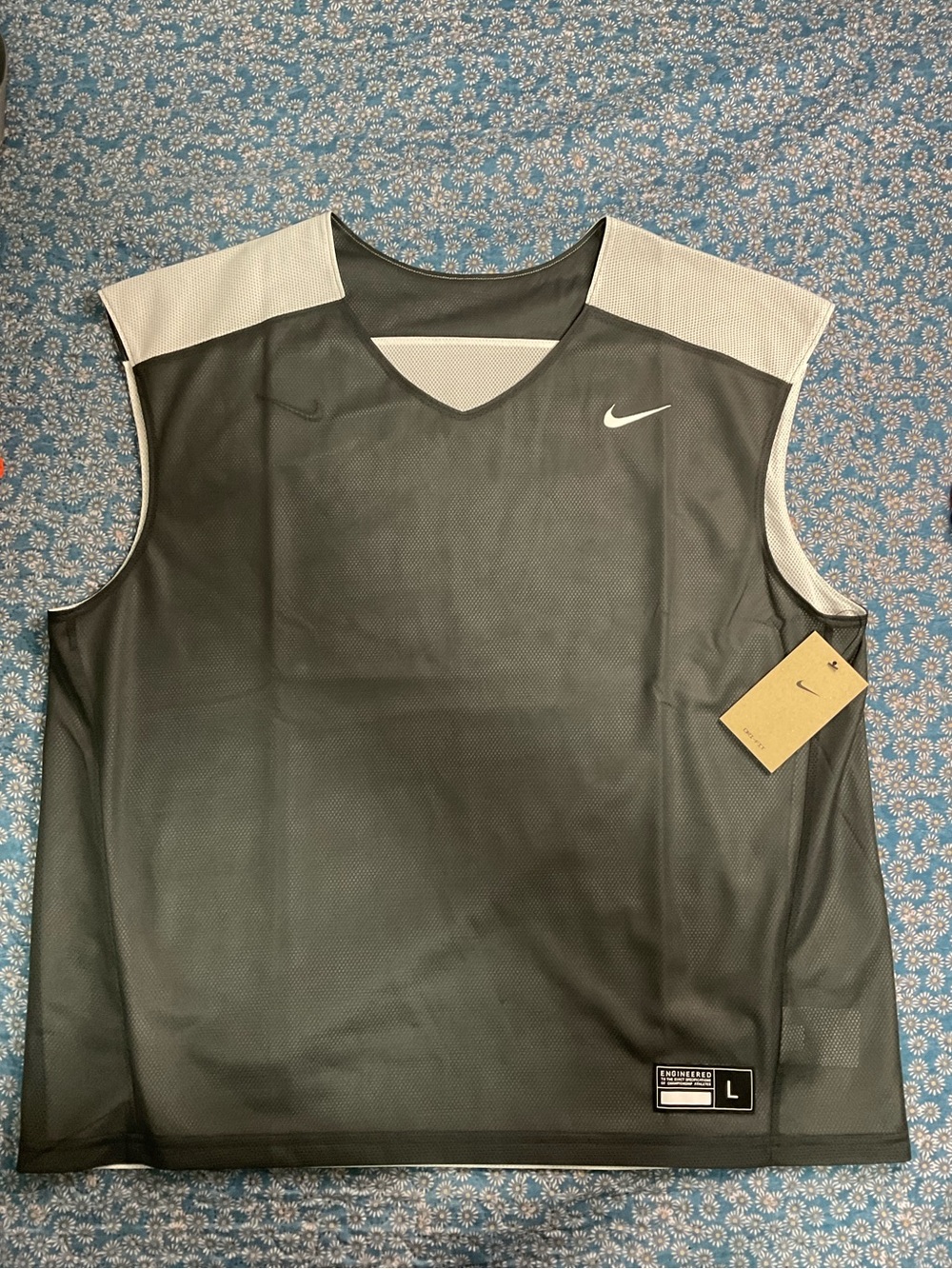 Nike Gray & White Mesh Athletic Jersey
